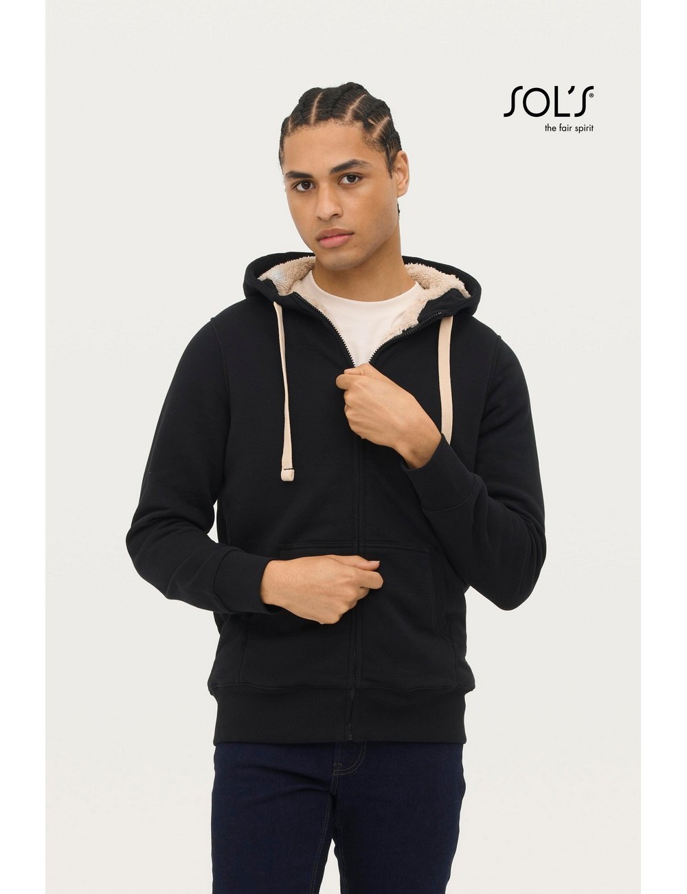sols-sherpa-00584 (7) Sol's Sherpa - 00584 Unisex ζακέτα φούτερ με κουκούλα - Image 1