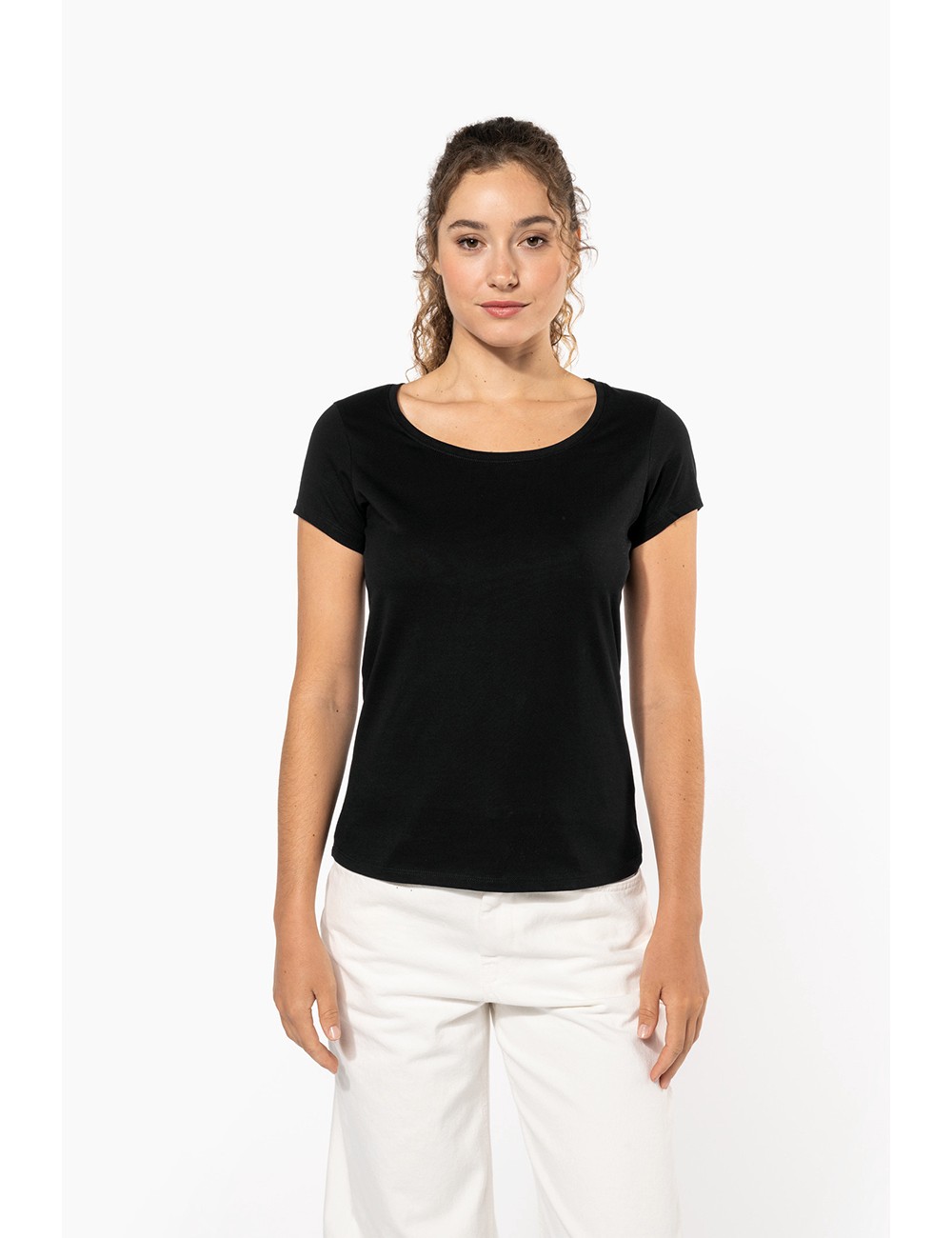 k384 K384 Γυναικείο T-shirt με βαθιά λαιμόκοψη - Image 1